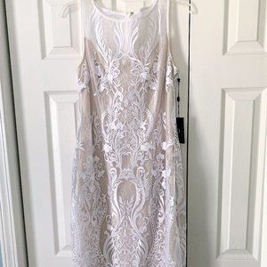 Adrianna Papell Ivory Illusion Dress